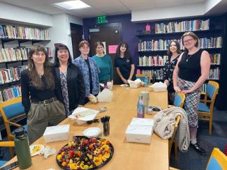 Pictured from left to right: Lilly Kirk, Dr. Cecilia Herles, Morgan Arrington, Bailey Smith, Kenzie Locke, Madison Mize, and Brooke McDermott.