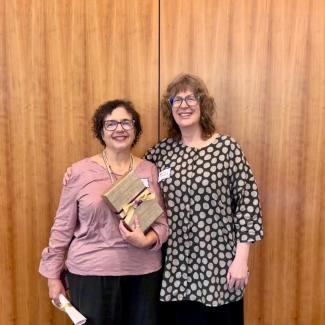 Faculty Award recipient Dr. Carolyn Medine poses with WGS Director Dr. Patricia Richards