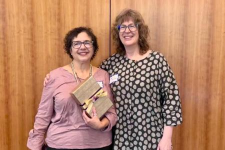 Faculty Award recipient Dr. Carolyn Medine poses with WGS Director Dr. Patricia Richards